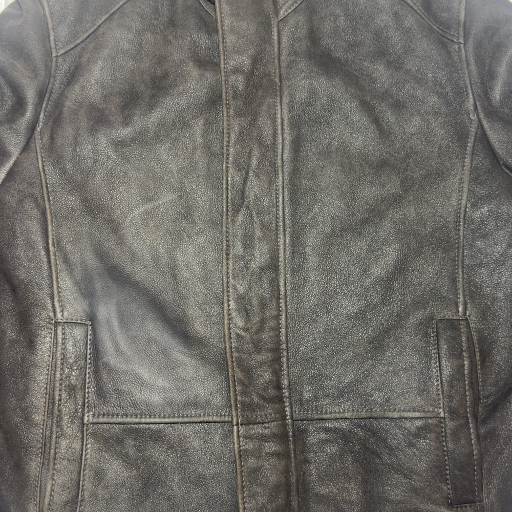 JHANE BARNES Men’s Lamb Leather Jacket 100% Dyed shearling Lined Size Large